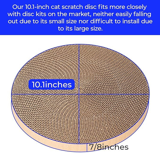 Round cat Scratcher Refill, 10 inch Diameter, 7/8 inch Thickness Scratcher Replacement Pads, Scratching Board Circle, Scratch pad, scratchers for Indoor Cats (3pcs)