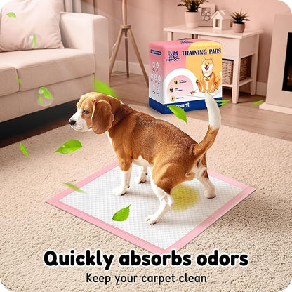 MoMoCo Puppy Pads, 23"x23"-100 Count Pet Pee Pads, Super Absorbent Disposable Dog Training Pads , Leak-Proof, Quick-Drying Potty Pads for Dogs Puppies