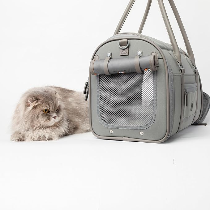 Petropolitan Soft-Sided Pet Carrier for Cats and Small Dogs – Stylish, Airline-Approved Travel Bag with Mesh Ventilation, Collapsible, Removable Pad and Safety Leash, Fits up to 16 lb