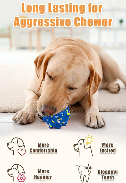 Moonorange Dog Tennis Balls for Aggressive Chewers, Indestructible Durable Bouncy Interactive Toy for Dogs Fetch Game Lightweight Floating Outdoor Training(Yellow+Blue Mixed Large)