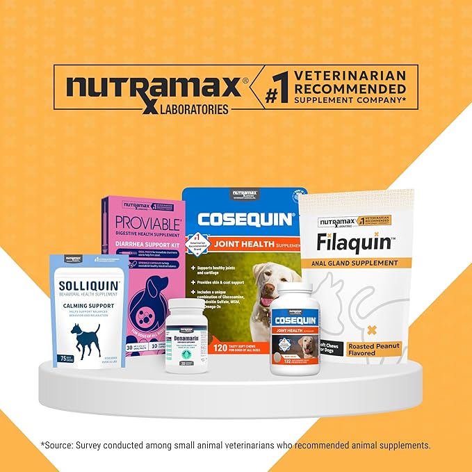 Nutramax Filaquin Anal Gland Supplement for Dogs, from The Same Company as Cosequin & Proviable, with Pre & Postbiotics and Psyllium Husk Fiber to Support Anal Gland Health, 90 Count Soft Chews