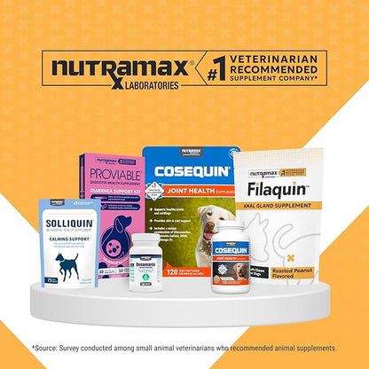 Nutramax Filaquin Anal Gland Supplement for Dogs, from The Same Company as Cosequin & Proviable, with Pre & Postbiotics and Psyllium Husk Fiber to Support Anal Gland Health, 90 Count Soft Chews
