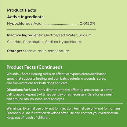 Chew + Heal Labs Hypochlorous Acid Spray for Dogs – 8oz Dog Wound Spray for Cuts, Burns, Sores, Abrasions, and More – Non Toxic and Chemical Free HOCI Wound Care – Made in The USA