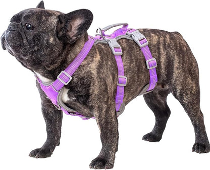 Huntboo Escape Proof Dog Harness, Escape Artist Harness, Reflective Harness with Padded Handle, Breathable, Adjustable Vest for Medium Dogs Walking, Training, and Running Gear (Lavender Purpled, M)