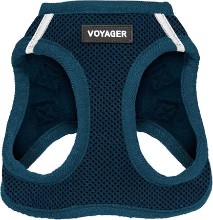Best Pet Supplies Voyager Step-in Air Harness - All Weather Mesh, Reflective, No Pull Harness for Dogs, Cats - Secure with Hook & Loop Fastener, Buckle, Double D-Rings - Blue, XL
