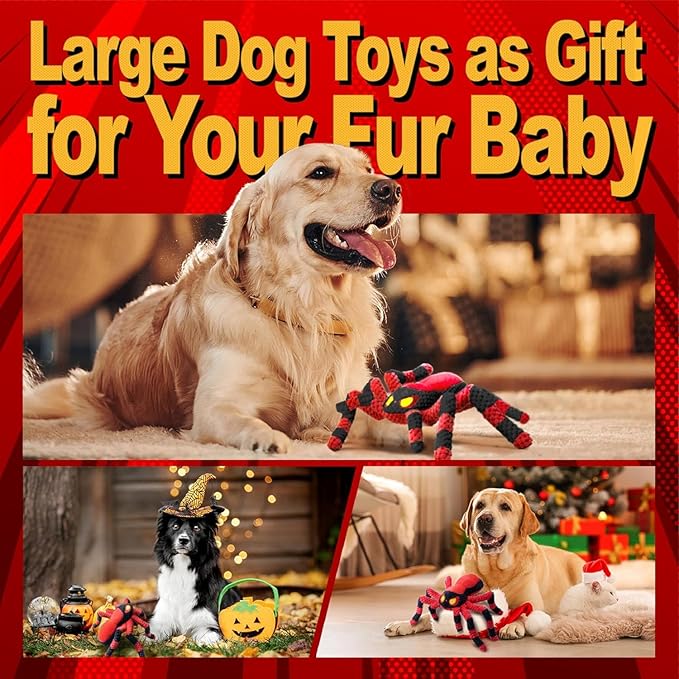 LEGEND SANDY Dog Toys for Aggressive Chewers, Large Dog Toys to Keep Them Busy, Interactive Pet Toys, Squeaky Puppies Toys, Tug of War Puppy Toy, Crinkle Doggeis Toy