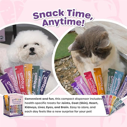 Choolip Squeeze Vita Stick Lickable Cat and Dog Treats – 49-Count Variety Pack – Real Meat Puree with Multivitamins for Total Pet Wellness – Grain-Free, High-Moisture, Vet-Formulated