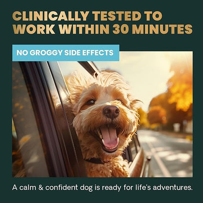 VetriScience Calm & Confident Chews, Composure Clinically Tested Calming and Anxiety Supplement for Dogs, Reduce Stress and Fear, Ideal for Thunderstorms, Fireworks and Travel, Bacon, 120 Count