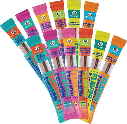 etta says! Flavor Fusion Natural Dog Chews, Variety Pack - Made in The USA - Delicious, Rawhide-Free Treats for Dogs - Supports Dental Hygiene - Contains 6 Flavors - 12 Pack