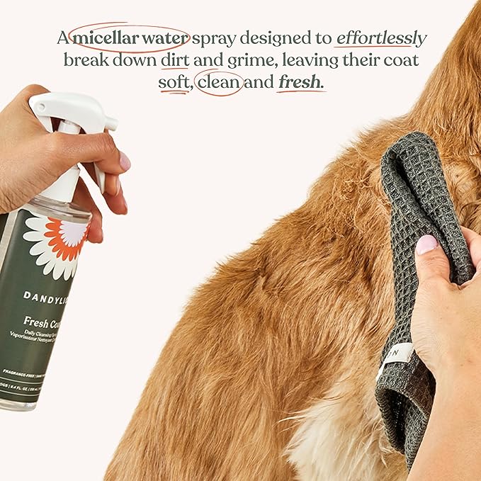 Fresh Coat Waterless Dog Shampoo | Daily Cleansing Spray for Clean & Fresh Coat | Fragrance-Free & Vet Approved | Gentle & Cruelty-Free No Rinse Dry Shampoo for Dogs