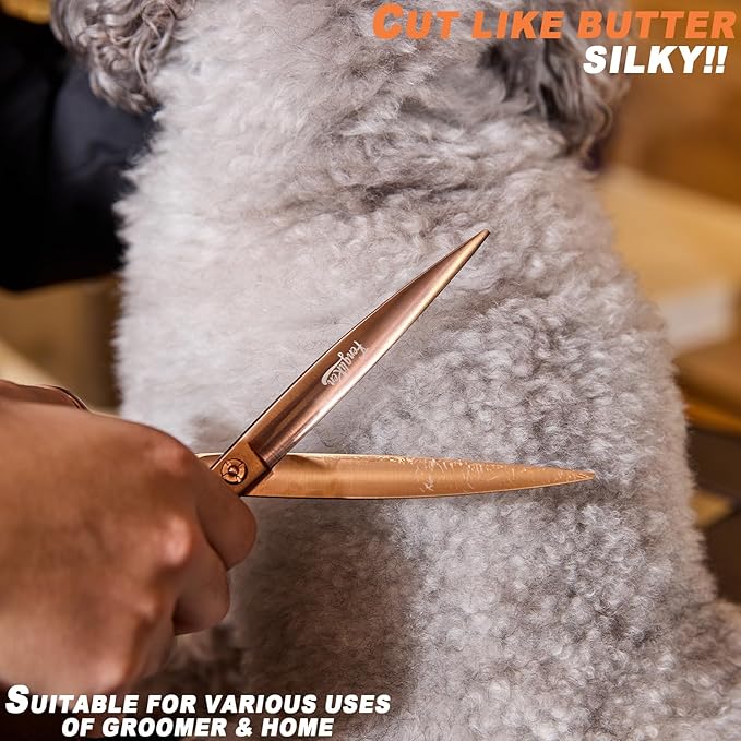 High-end Professional Dog Grooming Scissors Pet Grooming Shears 7.5 Inches Extremely Very Sharp Made Of Stainless Steel Alloy By Hand For Dog Cat Groomer