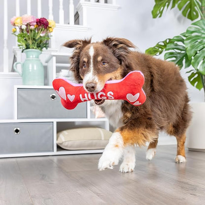 Huxley & Kent Funny Dog Toy w/Squeaker – Power Plush Squeaky Dog Toys for Small, Medium & Large Dogs – Soft Stuffed Animal for Indoor Play & Fetch - Fetchies® Love Bug, One Size