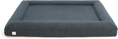 Bluewater Dog Luxury Boucle Orthopedic Memory Foam Dog Bed with Waterproof Liner and Machine Washable Cover with YKK Zippers (X-Large, 61" L x 44" W x 7" Th, Ocean Blue)
