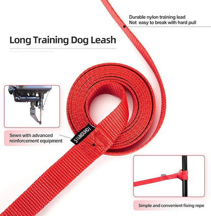 Dog/Puppy Obedience Recall Training Agility Lead -15ft 20ft 30ft 40ft 50ft Training Leash - Great for Play, Camping, or Backyard - Red 50ft
