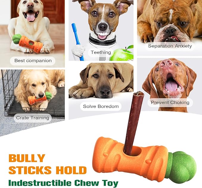 Bully Stick Holder for Dogs - Secure Chew Toy Prevents Choking & Swallowing Ends | Durable, Dishwasher Safe Dog Treat Keeper | Easy Grip Design for Safe Play