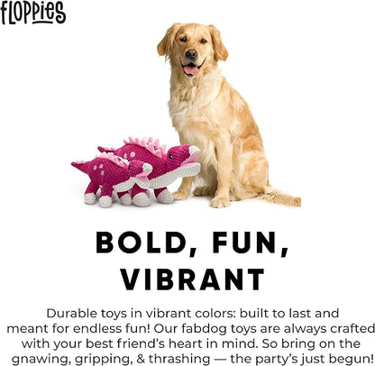 fabdog Floppies Plush Dog Toy - Cute & Durable Squeaky Dog Toys - Best Squeak Toy for Puppies and All Breeds | Ideal Pet Gift| Small Stegosaurus