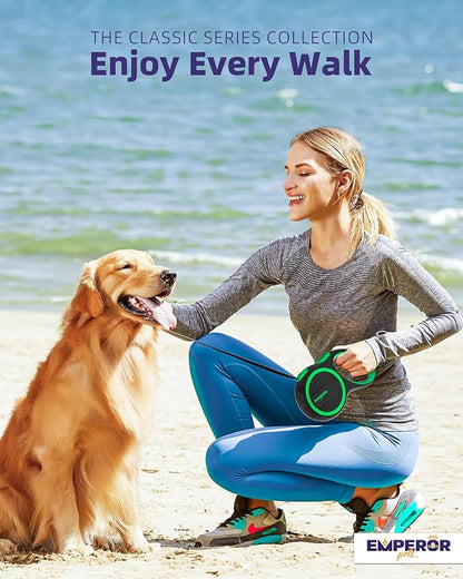 Emperor Pets 16 Feet Retractable Dog Leash Small Dogs - Up to 44lbs, Heavy Duty Leash Retractable 16 ft, Dog Leashes for Small Breed Dogs -GN16S