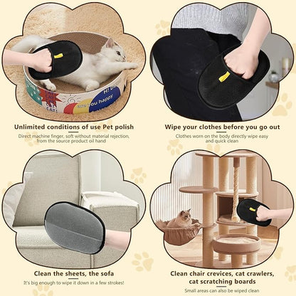 3pcs Pet Hair Removal Glove for Cats & Dogs, 2025 New Upgrade Efficient Grooming Gloves for Pet Hair, Reusable Cat Dog Electrostatic Hair Remover Grooming Glove Tool