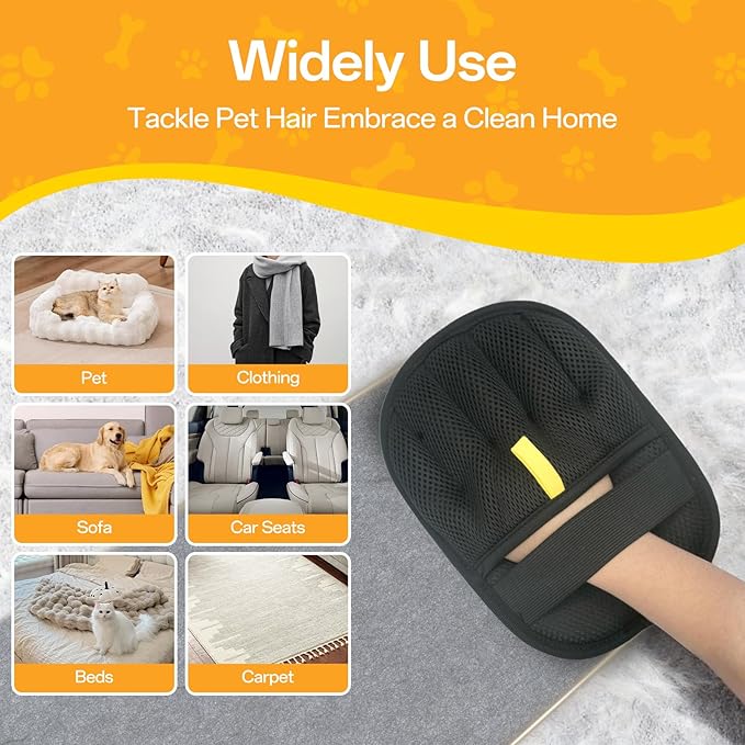 Reusable Pet Hair Removal Glove for Dogs & Cats, Electrostatic Pet Hair Gloves, Pet Hair Remover Tool for Furniture, Carpets, Sofas and Beds(2pcs)