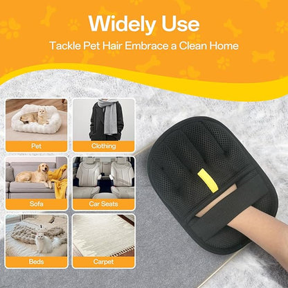 Reusable Pet Hair Removal Glove for Dogs & Cats, Electrostatic Pet Hair Gloves, Pet Hair Remover Tool for Furniture, Carpets, Sofas and Beds(2pcs)