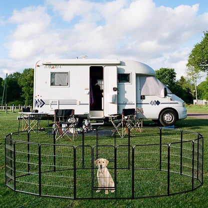 NEWBULIG Dog Playpen 16 Panels 32" Height Foldable Heavy Duty Metal Dog Exercise Playpen Puppy Fence for Indoor Outdoor Yard