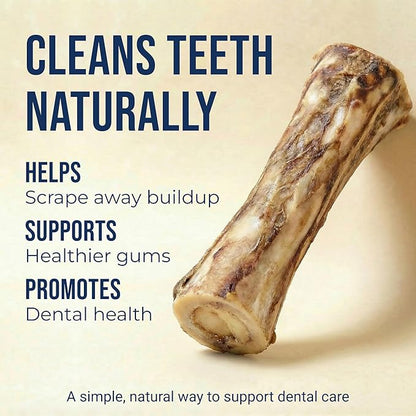 K9warehouse USA Marrow Bones for Dogs – All-Natural 5-6" Beef Bone Marrow Dog Treats – Long Lasting Bones for Aggressive Chewers – High-Protein Chews for Small, Medium, Large & Extra Large Breeds