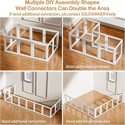 Clear Acrylic Dog Playpen Transparent Dog Playpen Indoor, Easy Assemble Clear Pet Pen for Puppy Bunny Cat Pig, Sturdy & Easy Cleaning Plastic Dog Puppy Fence