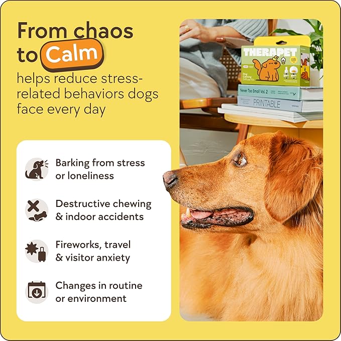 TherapetMD 2-Pack 120-Days Dog Calming Diffuser Kits - Dog Pheromone Diffuser for Stress, Destructive Behavior, Pee Accidents, Separation Anxiety, Aggression & Chewing - Each Include 120-Days Refills