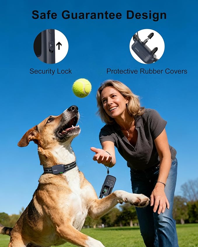 Jugbow Dog Shock Collar - 4500FT Dog Training Collar with Remote, IPX8 Waterproof Electric Dog Collar with 4 Training Modes, Rechargeable eCollar for 10-120lbs Small Medium Large Dogs(NBU)