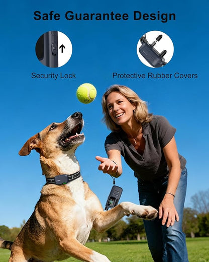 Jugbow Dog Shock Collar - 4500FT Dog Training Collar with Remote, IPX8 Waterproof Electric Dog Collar with 4 Training Modes, Rechargeable eCollar for 10-120lbs Small Medium Large Dogs(NBU)