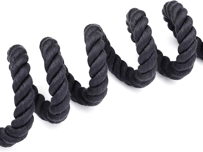 Mile High Life Dog Leash, Braided Cotton Rope Leashes with Leather Tailor Tip with Leather Tip - Heavy Duty Metal Clasp, 6FT, 1/2" Thick - Wedding, Walking for Medium Large Dogs(Dark Gray)