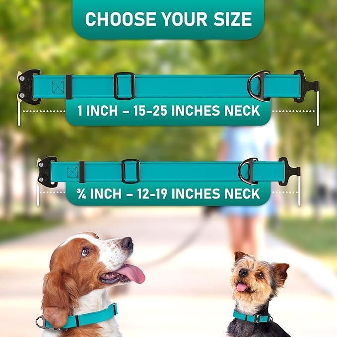NexaPaw Biothane Dog Collar with Cobra Buckle - Made in USA - QR Code Dog Tag ID Included - Adjustable Heavy Duty Dog Collars for Medium Large Dogs - Waterproof Military Grade Tactical Collar for Dogs