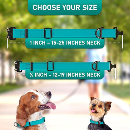 NexaPaw Biothane Dog Collar with Cobra Buckle - Made in USA - QR Code Dog Tag ID Included - Adjustable Heavy Duty Dog Collars for Medium Large Dogs - Waterproof Military Grade Tactical Collar for Dogs