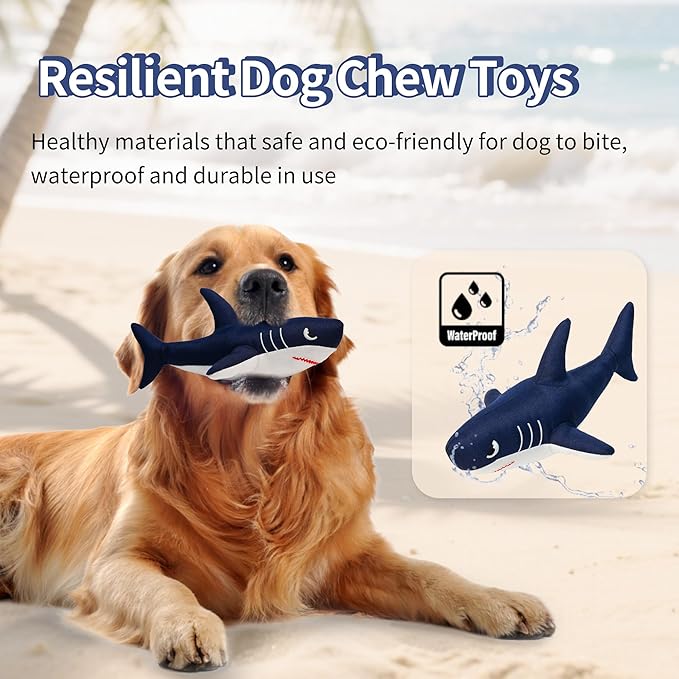 Dog Squeaky Toy, Durable Interactive Chew Toy for Aggressive Chewers, Tough Flexible Fabric Made from 90% Recycled Materials, for Small Medium and Large Dogs