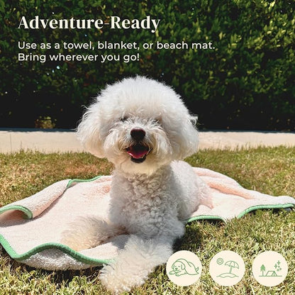 petora] Rub Me More Pet Spa Towels | Adorable Quick-Dry Dog Towels for Drying & Grooming | Soft Microfiber Towels for Dogs & Cats | 2-Piece Set for Body & Paws