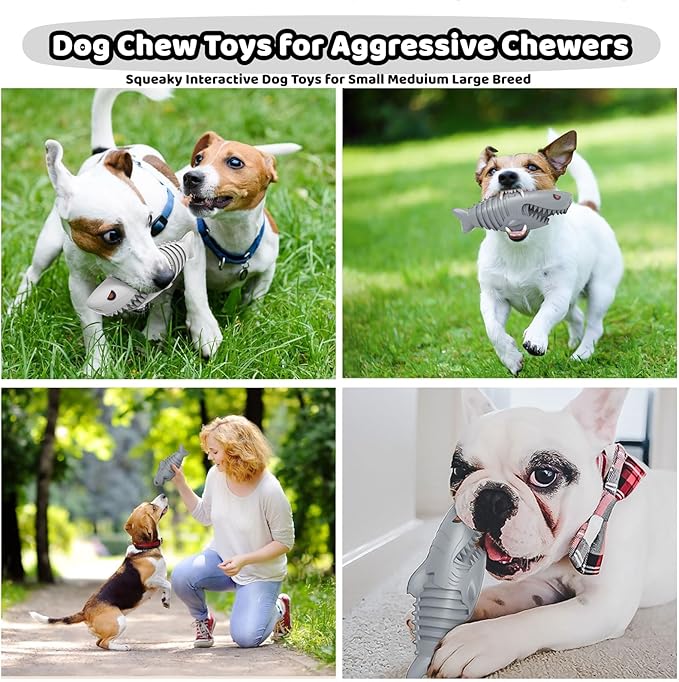 Homipooty Dog Chew Toys for Aggressive Chewers, Indestructible Tough Durable Squeaky Interactive Dog Toys Teeth Cleaning Dog Chew Toy for Small Meduium Large Breed