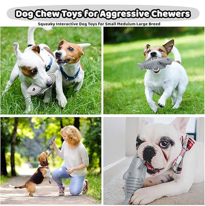 Homipooty Dog Chew Toys for Aggressive Chewers, Indestructible Tough Durable Squeaky Interactive Dog Toys Teeth Cleaning Dog Chew Toy for Small Meduium Large Breed