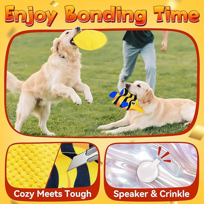 KIPRITII 12-Pack Large Dog Chew Toys for Aggressive Chewers - Includes Tough Chew Bone, Interactive Tug Toys, Squeaky Toys, Great for Medium & Large Breeds Dog