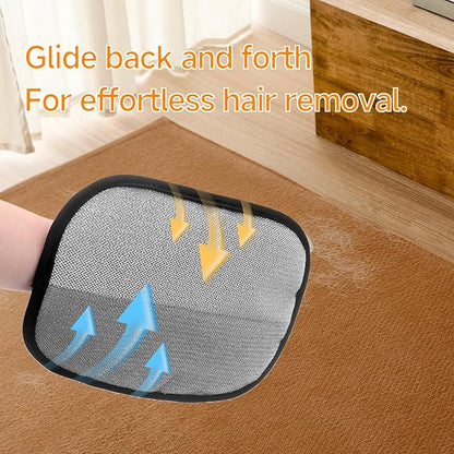 NVNAN 2-in-1 Pet Hair Removal Glove Set for Cats & Dogs, Five-Finger Electrostatic Pet Hair Gloves & Grooming Glove ，Reusable Magic Brush Pet Hair Remover Tool for Laundry，Carpet,Car Seat，Couch