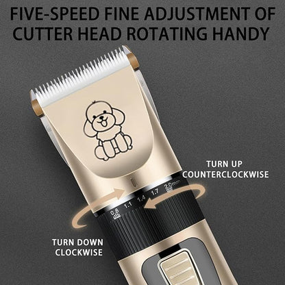 Biaccrss Dog Clipper Low Noise, Rechargeable Cordless Dog Hair Trimmer, Electric Pet Shaver, Paw Trimmer for Dogs Cats