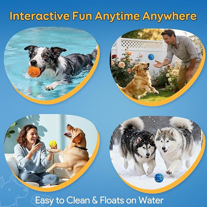 Kimee Dog Balls, Indestructible Tennis Balls for Aggressive Chewers, ETPU High-Bounce Floating Fetch Toys for Small & Medium Large Puppies, 4 Pack 2.75''