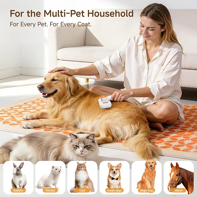 Dog Brush for Shedding & Cat Grooming Spray Brush, 3-in-1 Cool Mist Deshedding Tool with Self-Cleaning & Extra Wide Comb, Water Window, Safe for Long/Short Haired Pets