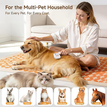 Dog Brush for Shedding & Cat Grooming Spray Brush, 3-in-1 Cool Mist Deshedding Tool with Self-Cleaning & Extra Wide Comb, Water Window, Safe for Long/Short Haired Pets