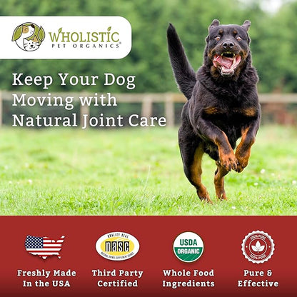 Wholistic Pet Organics - Hip and Joint Supplement for Dogs & Cats - Cat and Dog Joint Supplement - Green Lipped Mussels, Glucosamine, Chondroitin for Dogs & Cat Mobility Support - 4 Lb - 181 Scoops