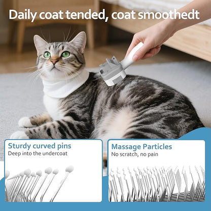 Pawimood Pet Steam Brush for Dogs & Cats, 3-in-1 Steam Grooming Brush for Shedding & Hair Removal - Self Cleaning Spray Comb with Mist for Long Haired Pets - Includes Pet Essence