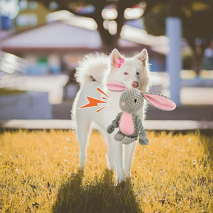Easter Dog Toys,Easter Rabbit Bunny Egg Plush Squeaky Toys,Easter Rabbit Plush Squeaky Chew Toys for Small Dogs