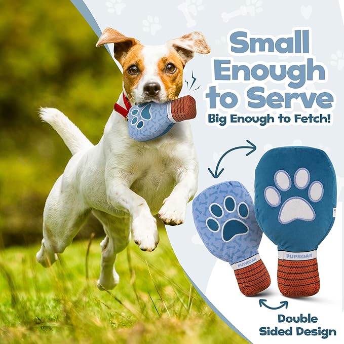 PUPROAR Pickleball Dog Toy – Valentines Day& Birthday Dog Toy Present & Pickleball Gift, Plush Pickle Ball Paddle with Interactive Squeaker & Crinkle, Funny Puppy Gift