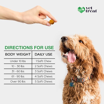 Vet Treat Dog Allergy Relief Chews - 170 Dog Allergy Chews - Itch Relief for Dogs - Anti Itch for Dogs - Dry & Itchy Skin - Allergies & Immune Support Supplement, Omega 3 Fish Oil, Colostrum - USA