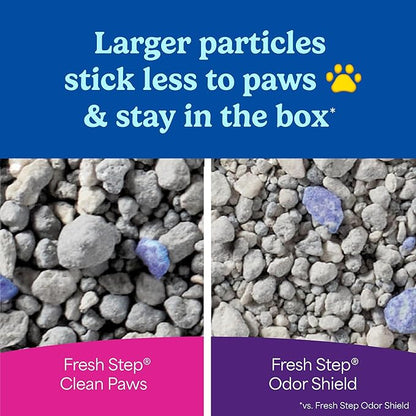 Fresh Step Clean Paws Advanced Multi Cat Clumping Litter with Febreze Freshness, 18.5 lb Each, Pack of 2 (Package May Vary)