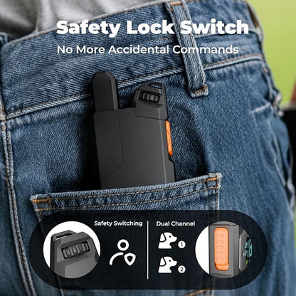 2-in-1 Dog Shock Collar with Remote Control and Automatic Bark Mode - Electric Training Smart Anti Barking Collars for Small Medium Large Dogs E-Collar (5-150Lbs) Waterproof